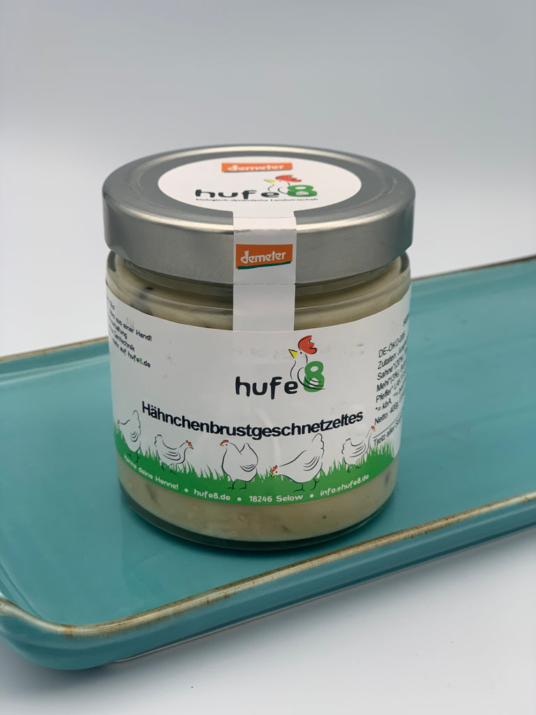 Demeter Bio Hähnchengeschnetzeltes im Glas 380 ml