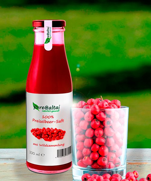 Preiselbeer-Saft 0,33L, Preiselbeeren pur, naturbelassen, Direktsaft